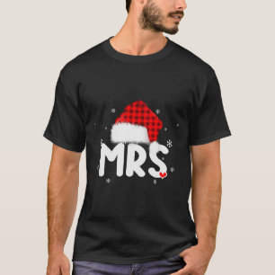 Red Plaid Mrs Claus Couples Matching Christmas Paj T-Shirt
