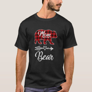 Red Plaid Mum Bear Tee Matching Pajama Family Buff