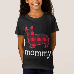 Red Plaid Mummy Corgi Christmas Matching Family Pa T-Shirt