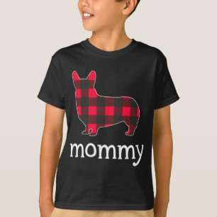 Red Plaid Mummy Corgi Christmas Matching Family Pa T-Shirt