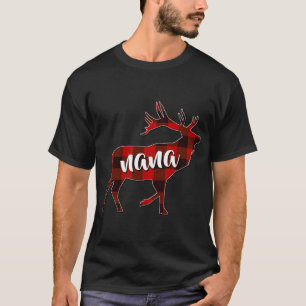 Red Plaid Nana Buffalo Matching Family Reindeer Gr T-Shirt