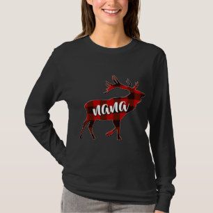 Red Plaid Nana Buffalo Matching Family Reindeer Gr T-Shirt