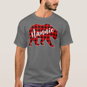 Red Plaid Nannie Bear Matching Buffalo Family Paja T-Shirt