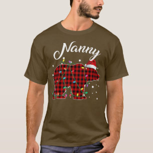 Red Plaid Nanny Bear Matching Buffalo Pajama T-Shirt
