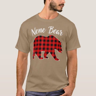 Red Plaid Nene Bear Matching Buffalo Family Pajama T-Shirt