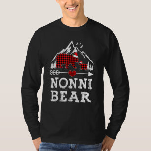 Red Plaid Nonni Bear Matching Pajama Family T-Shirt
