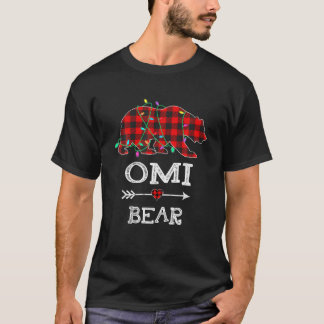 Red Plaid Omi Bear Buffalo Family Omi Pajama Chris T-Shirt