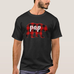 Red Plaid Pap Bear Matching Family Buffalo Christm T-Shirt
