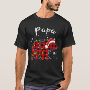 Red Plaid Papa Bear Buffalo Matching Family Pajama T-Shirt