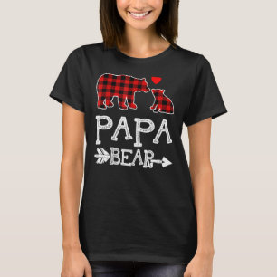 Red Plaid Papa Bear Christmas Pajama Matching Fami T-Shirt