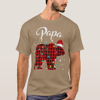 Red Plaid Papa Bear Matching Buffalo Pajama Appare T-Shirt