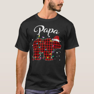 Red Plaid Papa Bear Matching Buffalo Pajama T-Shirt