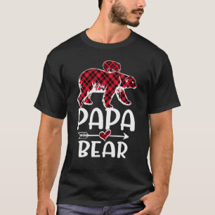 Red Plaid Papa Bear Matching Buffalo Pajama T-Shirt