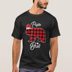 Red Plaid Papa Bear Matching Pajama Family Buffalo T-Shirt