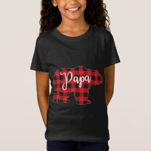 Red Plaid Papa Bear Matching Pajama Family Buffalo T-Shirt