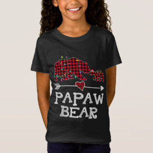 Red Plaid Papaw Bear Buffalo Family Papa Pajama Ch T-Shirt