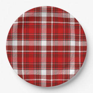 Red Plaid Paper Plates
