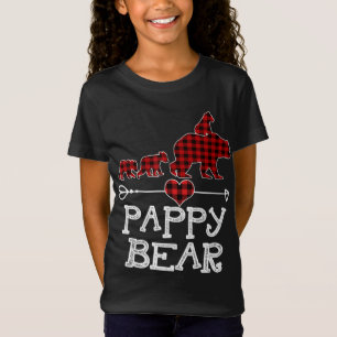 Red Plaid Pappy Bear Matching Family Christmas Eve T-Shirt