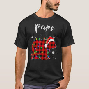 Red Plaid Paps Bear Buffalo Matching Family Pajama T-Shirt