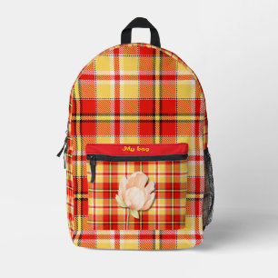 Red Plaid Pattern Backpack