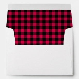 Red Plaid Pattern Christmas Envelopes