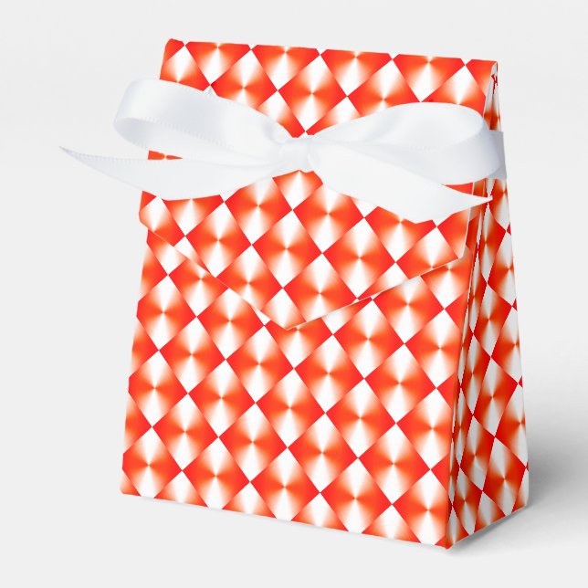Red Plaid Pattern Favour Box (Front Side)