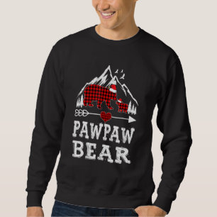 Red Plaid Pawpaw Bear Matching Pajama Family Sweatshirt