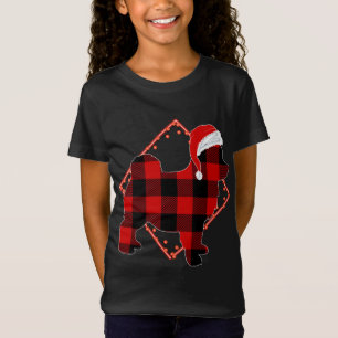 Red Plaid Pomsky Dog Christmas Pyjamas Family Xmas T-Shirt