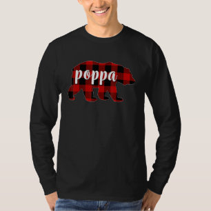 Red Plaid Poppa Bear Matching Family Buffalo Chris T-Shirt