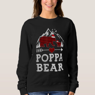 Red Plaid Poppa Bear  Matching Pajama Family Sweatshirt
