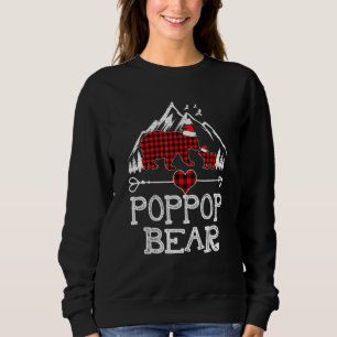 Red Plaid Poppop Bear  Matching Pajama Family  1 Sweatshirt