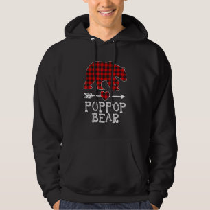 Red Plaid Poppop Bear Matching Pajama Family 2 Hoodie