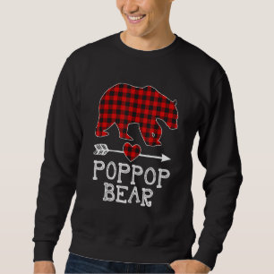 Red Plaid Poppop Bear  Matching Pajama Family  2 Sweatshirt