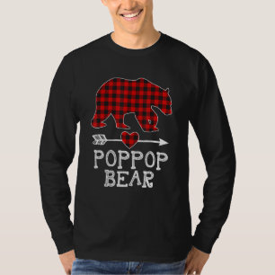 Red Plaid Poppop Bear Matching Pajama Family 2 T-Shirt