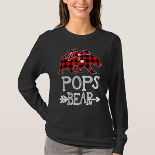 Red Plaid Pops Bear Two Cub Matching Buffalo Pajam T-Shirt