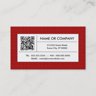 red plaid QR code Business Card