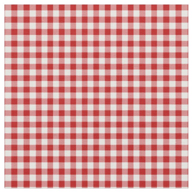 Red Plaid, Red Gingham Fabric (Close Up)