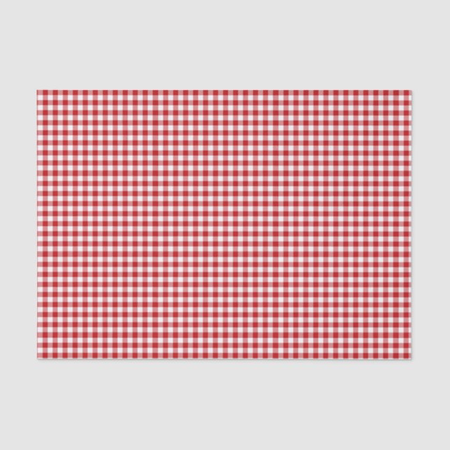 Red Plaid, Red Gingham Tissue Paper (Front)