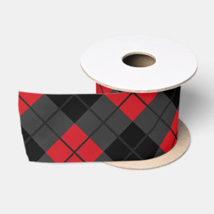 Red Plaid Ribbon Satin Ribbon