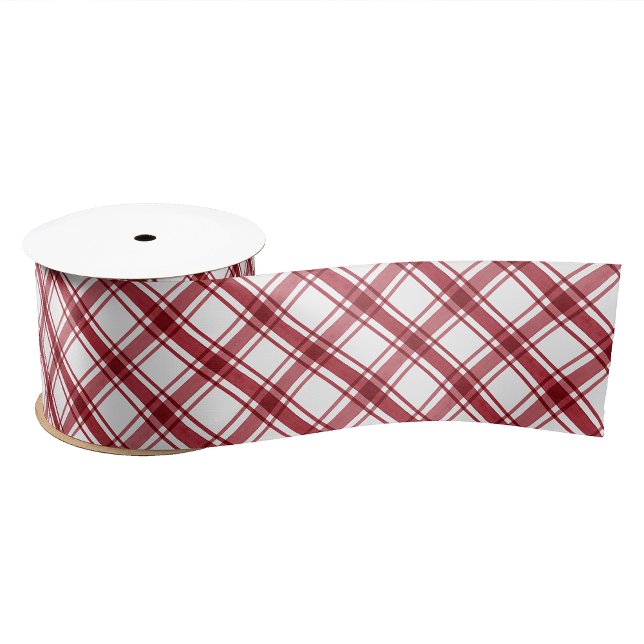 Red Plaid Ribbon Satin Ribbon (Red Plaid Ribbon
)