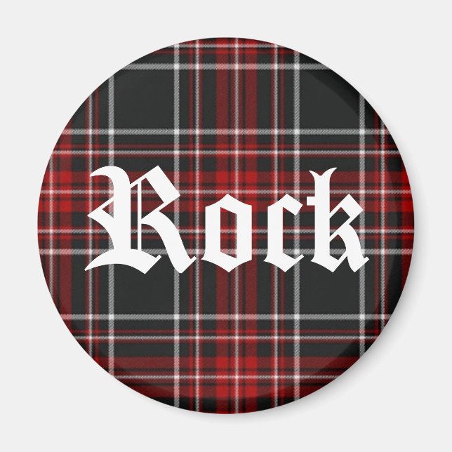 Red Plaid Rock - Magnet (Front)