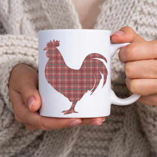 Red Plaid Rooster  Coffee Mug