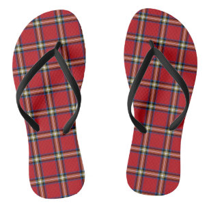 Red Plaid, Royal Stewart Tartan Jandals