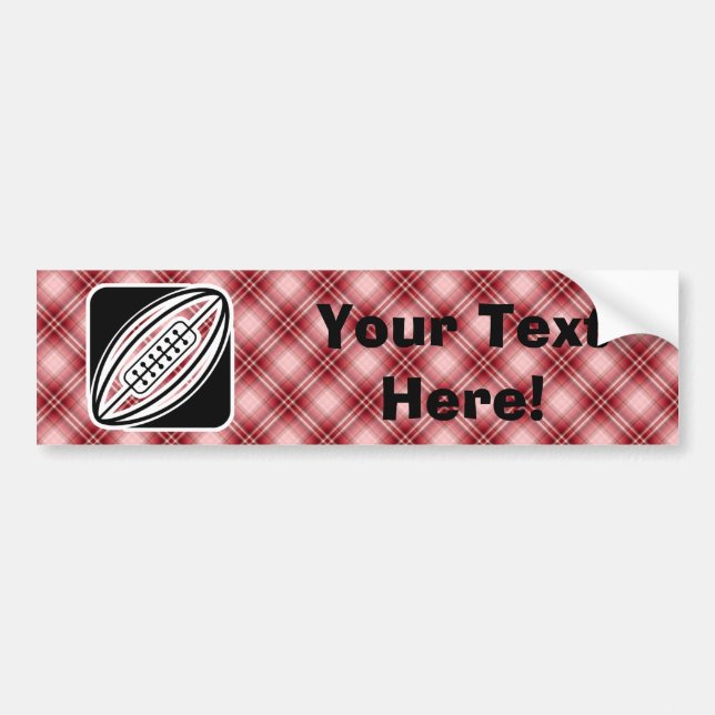 Red Plaid Rugby Bumper Sticker (Front)