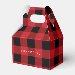 Red Plaid Rustic Country Holiday Party Favour Boxe Favour Box