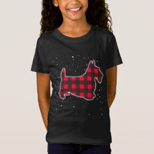 Red Plaid Scottie Christmas Matching Buffalo Famil T-Shirt