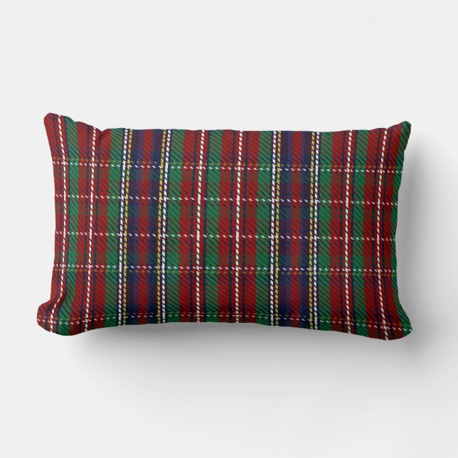 Red Plaid Scottish Rustic Flannel Print     Lumbar Cushion (Front)