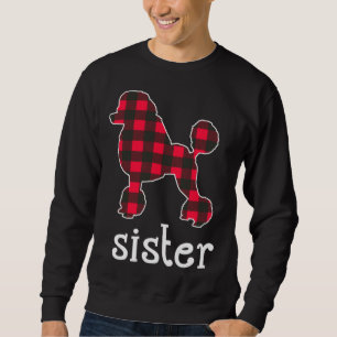 Red Plaid Sister Poodle Christmas Matching Family  Sweatshirt