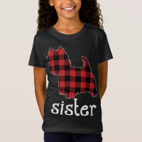 Red Plaid Sister Westie Christmas Dad Matching Fam