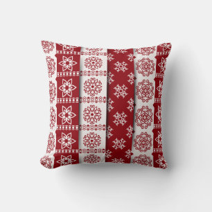 Red Plaid Snowflake Christmas Pillow
